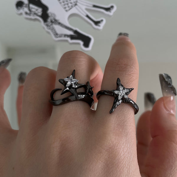 Buy 1 Get 2! Individualistic dark starlight ring set